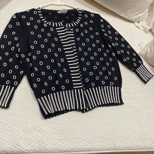 Oscar De La Renta Beaded Cashmere Cropped Sweater